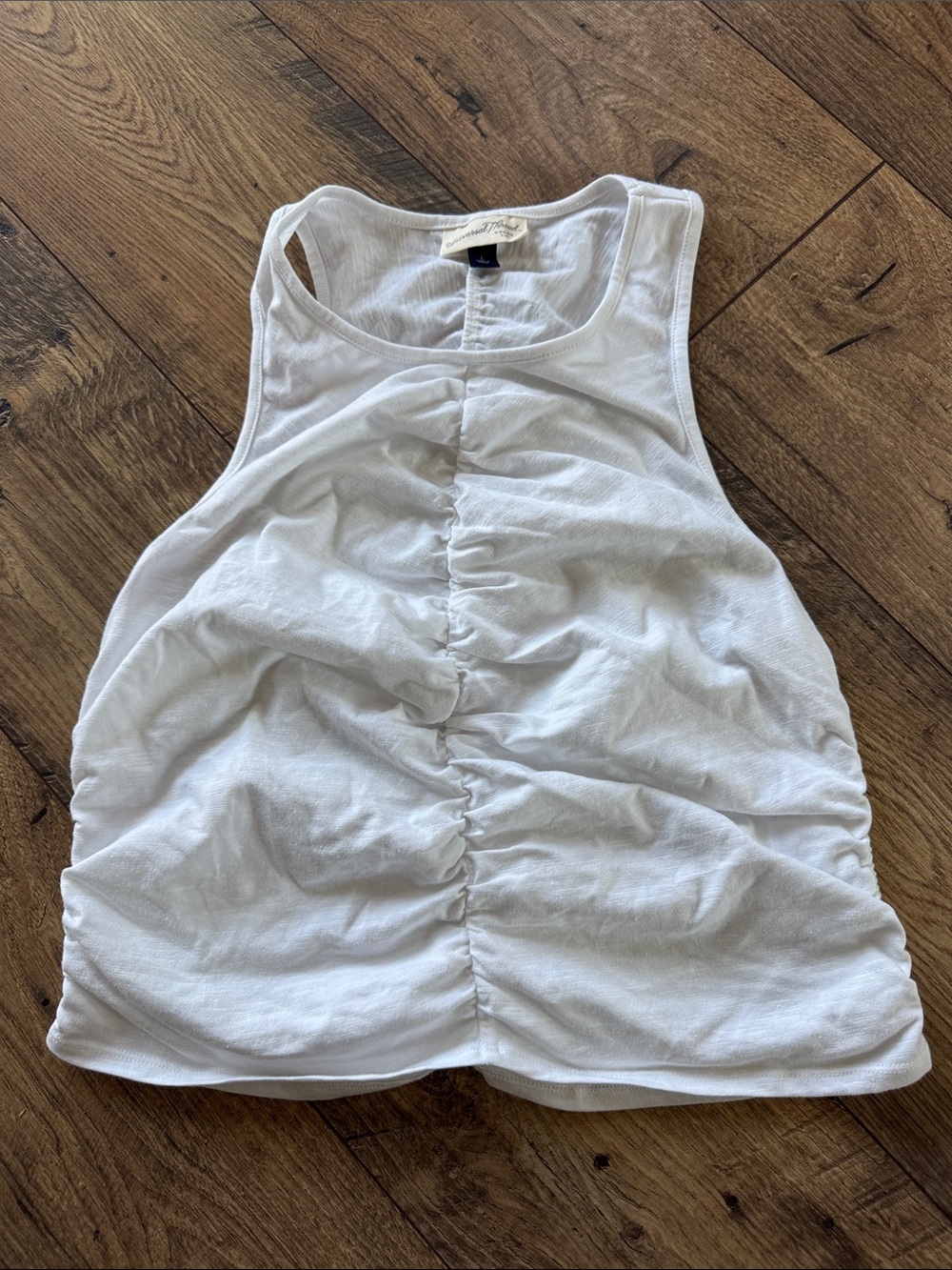 Universal Thread White Ruched Racerback Tank